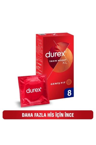 Durex Yakın Hisset Prezervatif xLarge Geniş Fit 8'li
