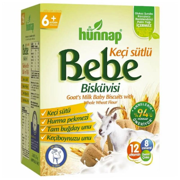 Hünnap Keçi Sütlü Bebe Bisküvisi 6+Ay 400g