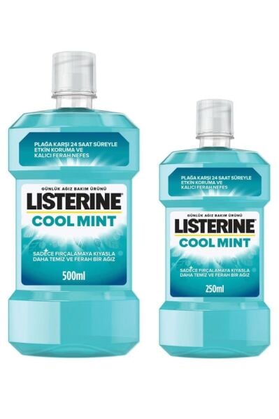 Listerine Cool Mint Nane Aromalı 500 ml + 250 ml - Avantajlı Paket