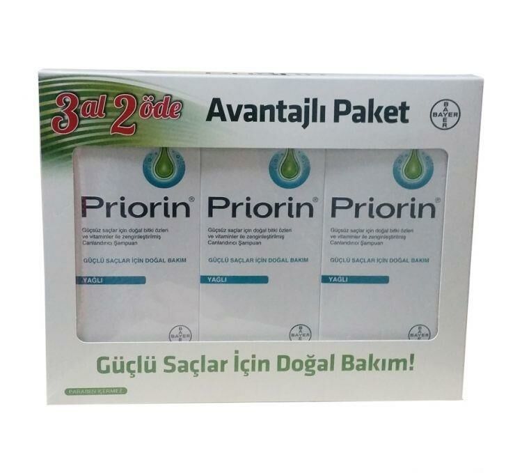 Priorin Şampuan 3 Al 2 Öde ( Yağlı Saçlar) Saç Dökülmesine Karşı