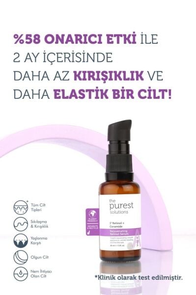 The Purest Solutions %1 Retinol + Ceramide Rejuvenating Retinol Serum 30 ml