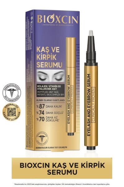 Bioxcin Kolajen ve Hyaluronik Asit İçerikli Kaş ve Kirpik Serumu 3 ml