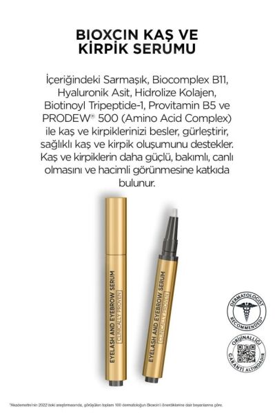 Bioxcin Kolajen ve Hyaluronik Asit İçerikli Kaş ve Kirpik Serumu 3 ml