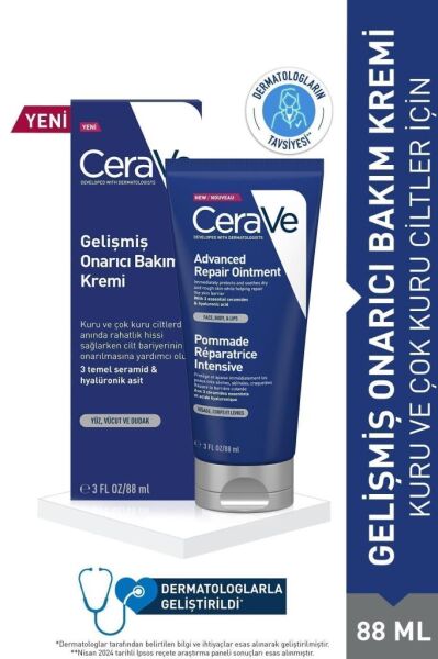 CeraVe Kuru Ciltler İçin Gelişmiş Onarıcı Bakım Kremi 88 ml
