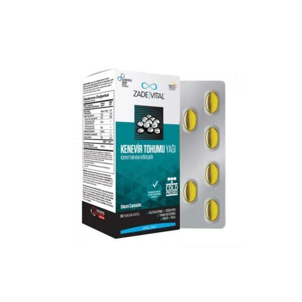 Zade Vital Kenevir Tohumu Yağı 30 Yumuşak Kapsül