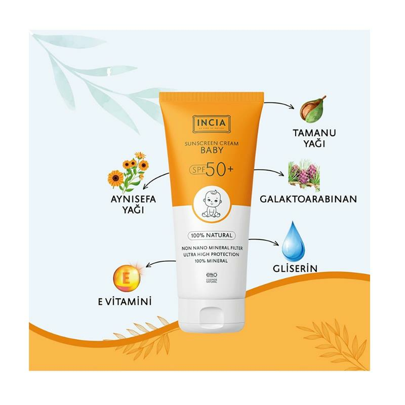 Incia Baby  Doğal Güneş Kremi SPF50 50 ml
