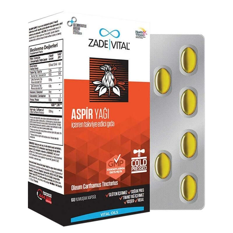 Zade Vital Aspir Yağı 600 Mg 60 Kapsül
