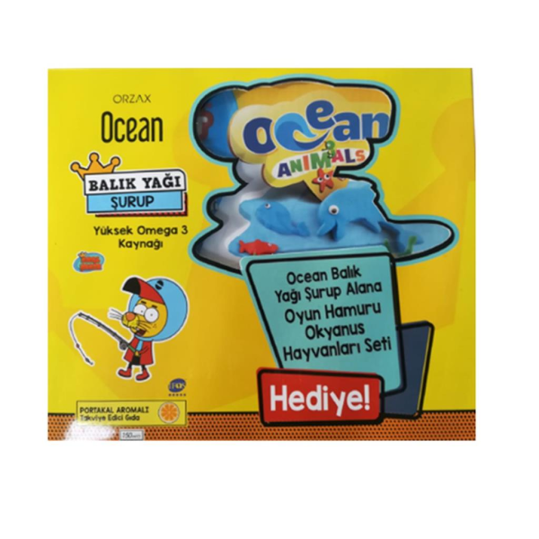 Orzax Ocean Balık Yağı Şurubu + Oyun Hamuru Okyanus Hayvanları Seti