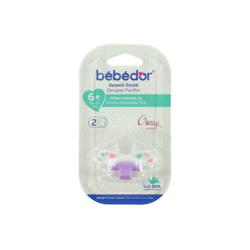 Bebedor Desenli Silikon Damaklı Uç No:2 6 Ay+ Emzik