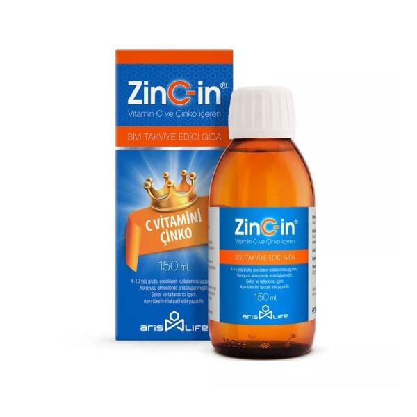 ZinC-in C Vitamini Çinko Sıvı Takviye Edici Gıda 150 ml