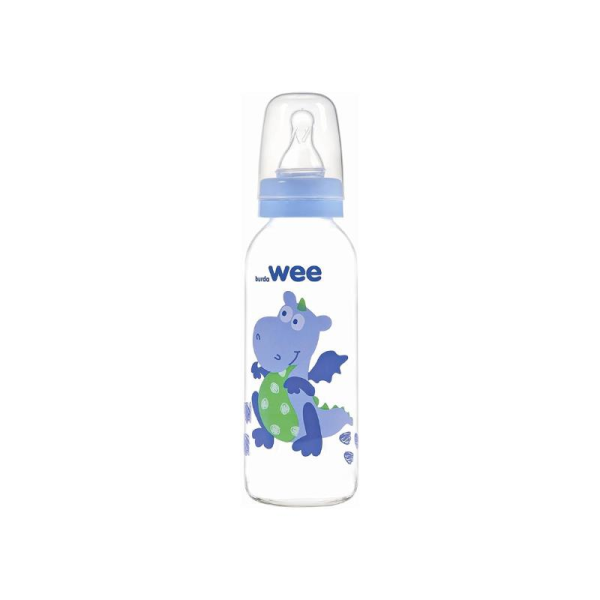 Wee Baby Silikon Uçlu Desenli Cam Biberon 250 Cc
