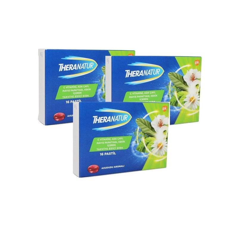 Theranatur Ahududu Aromalı Pastil 16 Adet 3'lü set