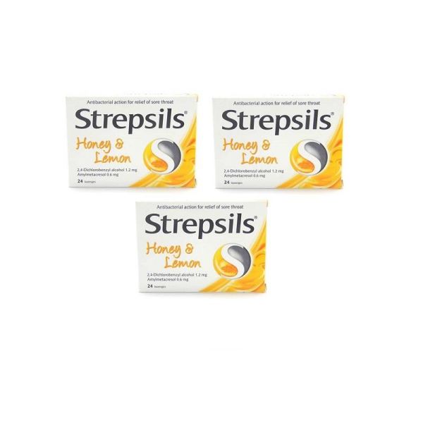 Strepsils Bal ve Limon Aromalı Pastil 24 Pastil 3'lü
