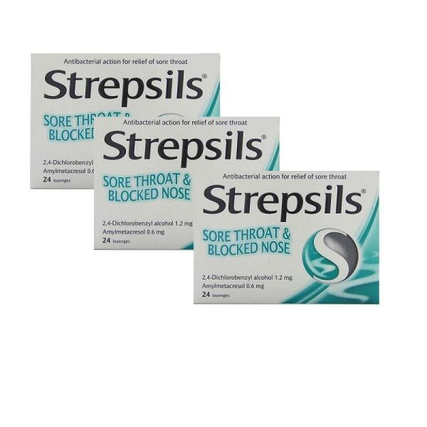 Strepsils Mentollü Boğaz Pastili 24 Pastil 3'lü