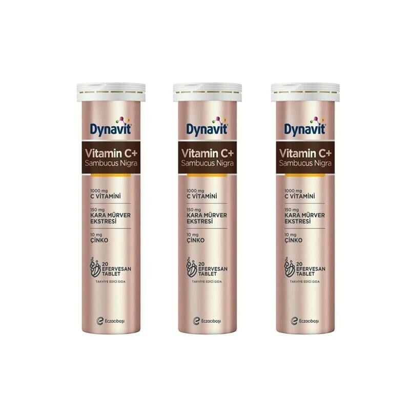 Dynavit C Vitamini Sambucus Nigra 20 Efervesan Tablet 3'lü Set
