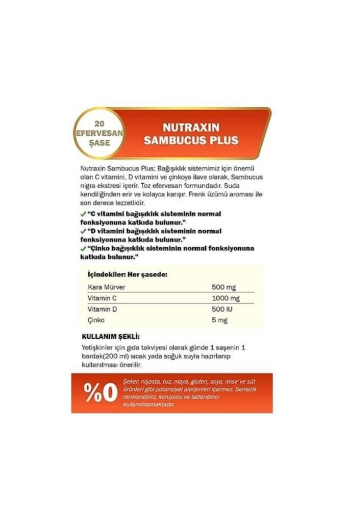Nutraxin Sambucus Plus Nigra 20 Efervesan Saşe