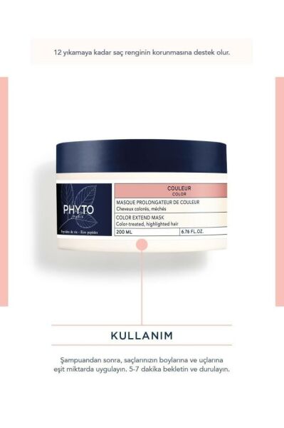 Phyto Couleur Color Renk Koruyucu Besleyici Maske 200 ml