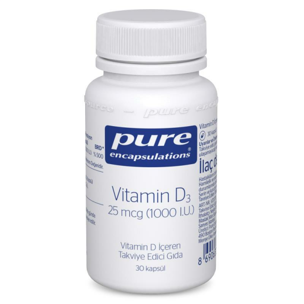 Pure Encapsulations Vitamin D3 25 mcg 1000 IU 30 Kapsül