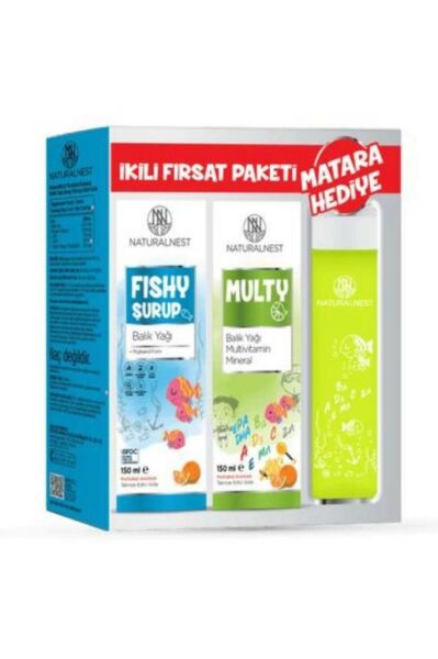 Naturalnest FISHY ŞURUP + MULTY ŞURUP İKİLİ FIRSAT PAKETİ MATARA HEDİYELİ