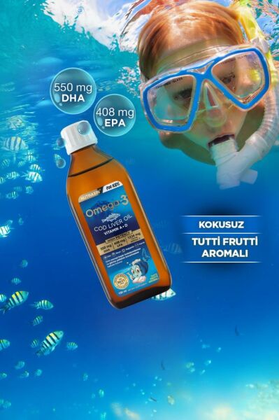 Nutraxin For Kids Omega-3 Balık Yağı Takviye Edici Gıda 150 ml