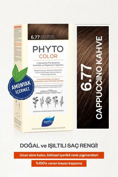 Phyto Phytocolor Bitkisel Saç Boyası - 6.77 Cappuccino Kahve