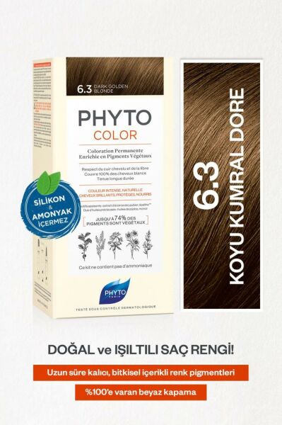 Phyto Color 6.3 Koyu Kumral Dore Bitkisel Saç Boyası