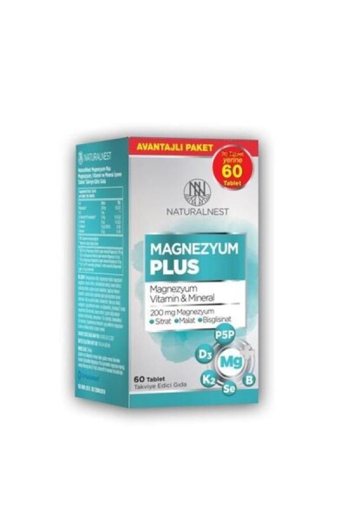 Naturalnest Magnesium Plus Takviye Edici Gıda 60 Tablet