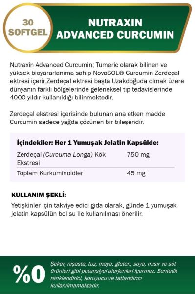 Nutraxin Curcumin Advanced 30 Softjel