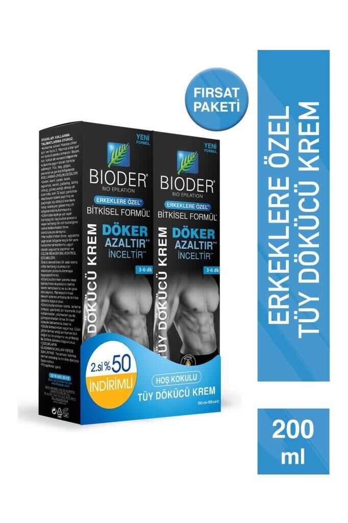 Bioder Tüy Dökücü Krem Erkek 100 ml 2'li