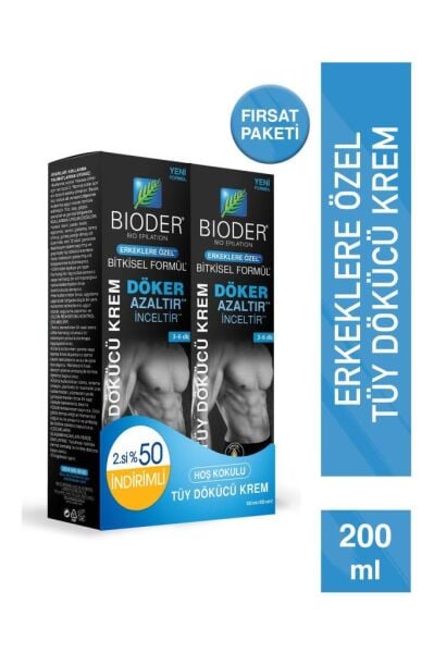 Bioder Tüy Dökücü Krem Erkek 100 ml 2'li