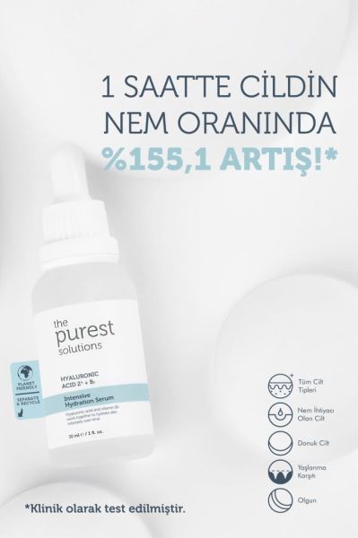 The Purest Solutions Hyaluronic Acid %2 + B5 Intensive Hydration Serum 30 ml