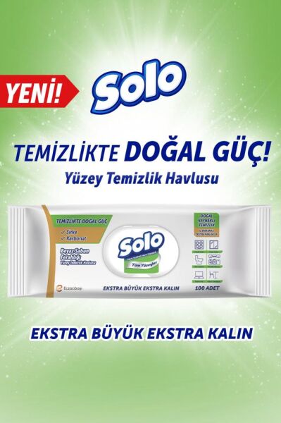 Solo Sirke ve Karbonat Katkılı Yüzey Temizleme Havlusu 100'lü