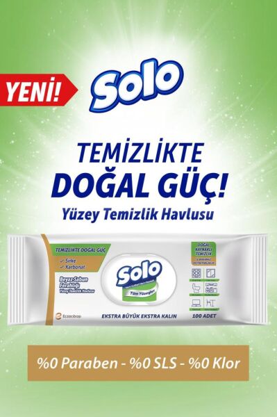 Solo Sirke ve Karbonat Katkılı Yüzey Temizleme Havlusu 100'lü