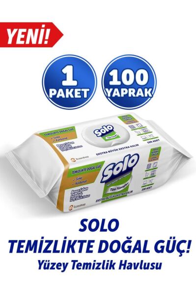 Solo Sirke ve Karbonat Katkılı Yüzey Temizleme Havlusu 100'lü
