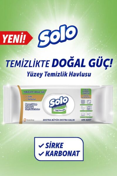 Solo Sirke ve Karbonat Katkılı Yüzey Temizleme Havlusu 100'lü