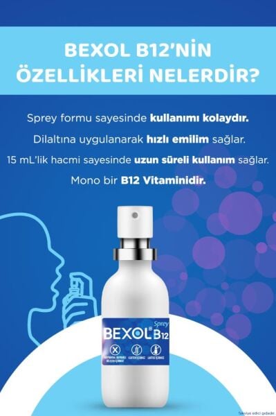 Bexol Vitamin B12 1000 mcg Sprey 15 ml