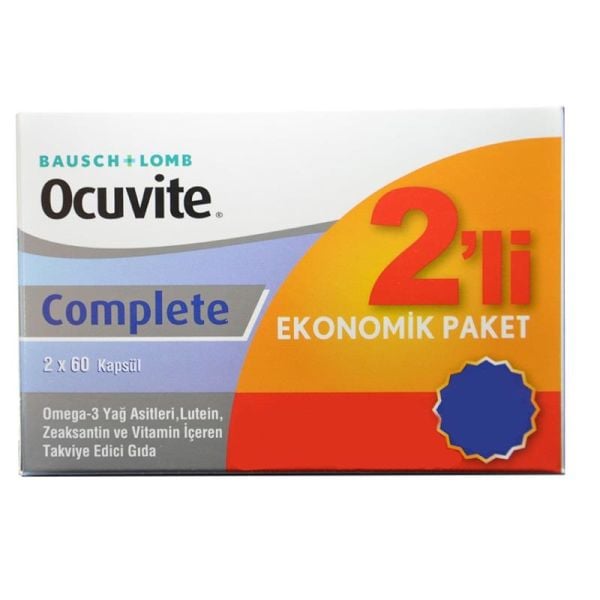 Yeni Ambalaj Ocuvite Complete 60 Kapsül - İkili Paket
