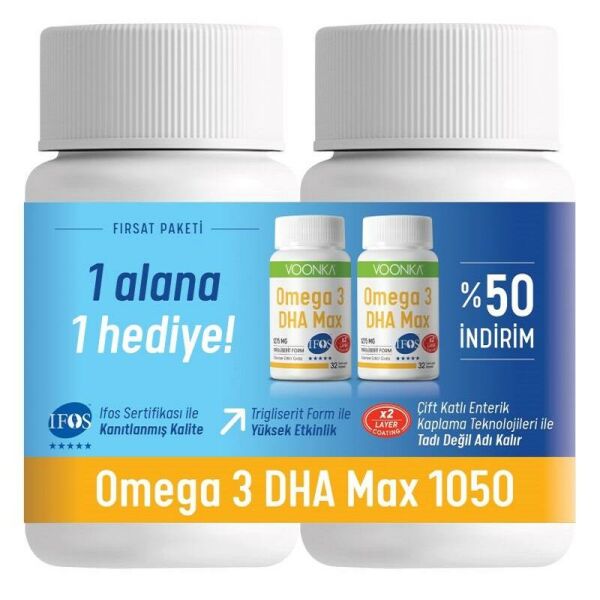 Voonka Omega 3 1050 Mg Dha Max 2Lı Paket