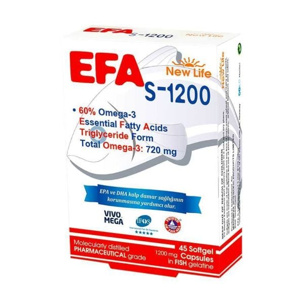 New Life S-1200 Omega 3 Takviye Edici Gıda 45 Kapsül