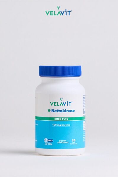 Velavit V-Nattokinasse 2000 Fu's 100 mg Enzyne 30 Kapsül