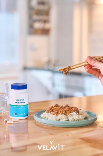 Velavit V-Nattokinasse 2000 Fu's 100 mg Enzyne 30 Kapsül
