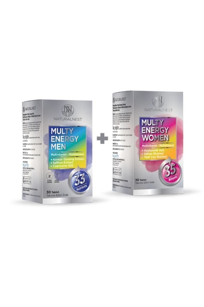 Naturalnest Multy Energy Aile Paketi Women 30 Tablet Men 30 Tablet
