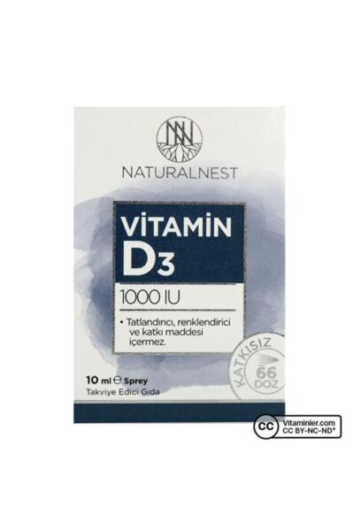 Naturalnest Vitamin D3 1000 IU Sprey 3'lü 10 ml - 3 Al 2 Öde