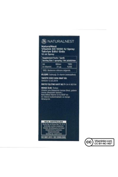 Naturalnest Vitamin D3 1000 IU Sprey 3'lü 10 ml - 3 Al 2 Öde