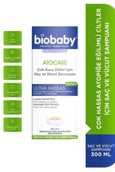 Biobaby Kuru ve Atopik Ciltler İçin Şampuan 300 ml