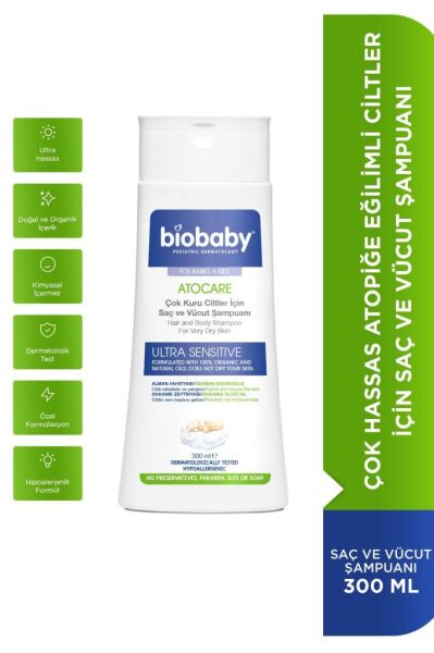 Biobaby Kuru ve Atopik Ciltler İçin Şampuan 300 ml