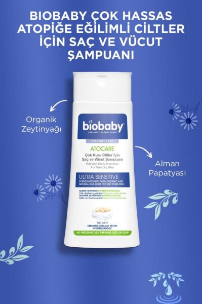 Biobaby Kuru ve Atopik Ciltler İçin Şampuan 300 ml