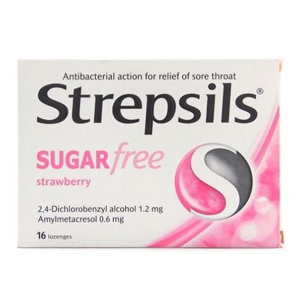 Strepsils Pastil Şekersiz Çilekli 16 Pastil