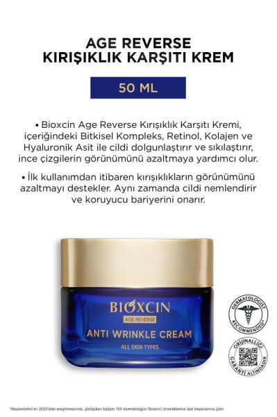 Bioxcin Age Reverse Kırışıklık Karşıtı Krem 50 ml