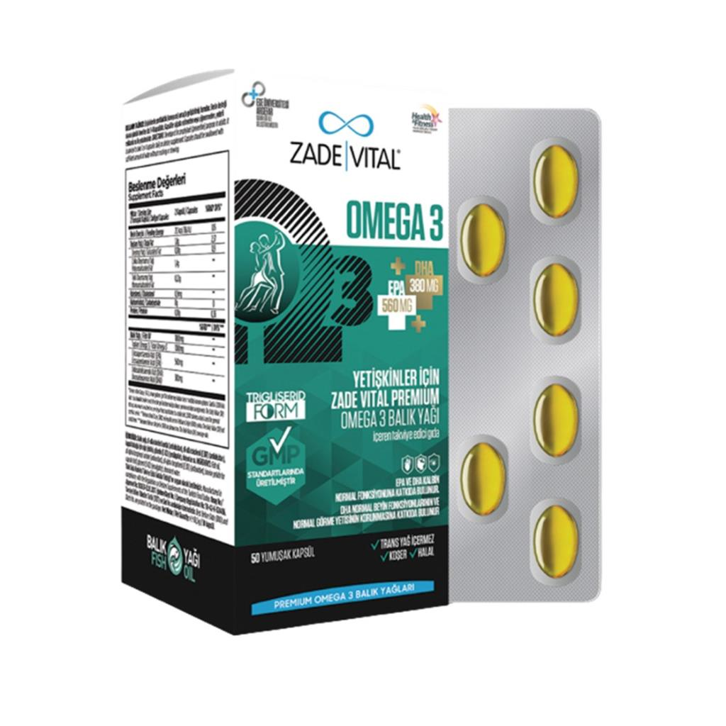Zade Vital Omega 3 Fish Oil 50 Adet